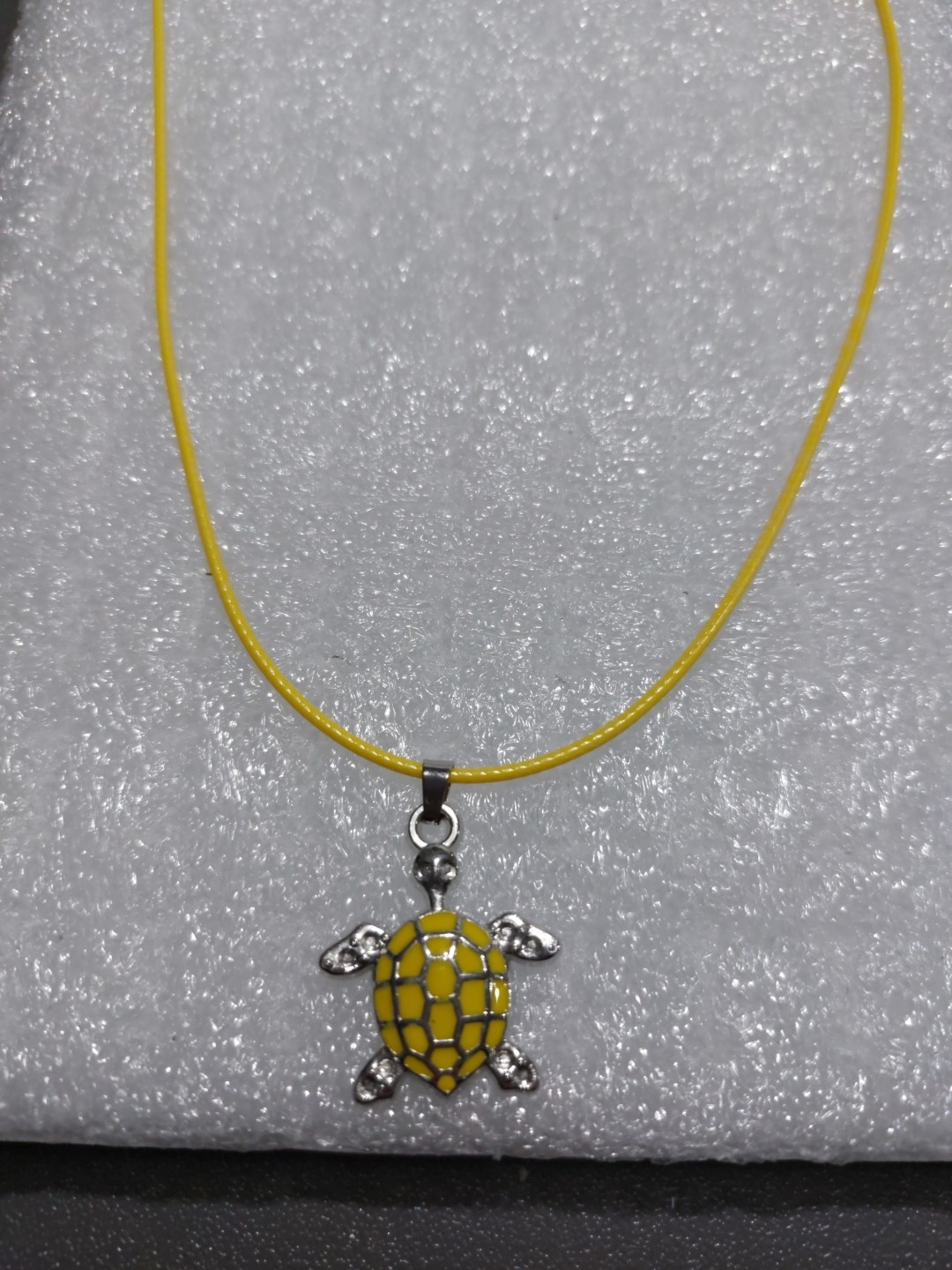 Yellow Cord Turtle Pendant Necklace (F147) New