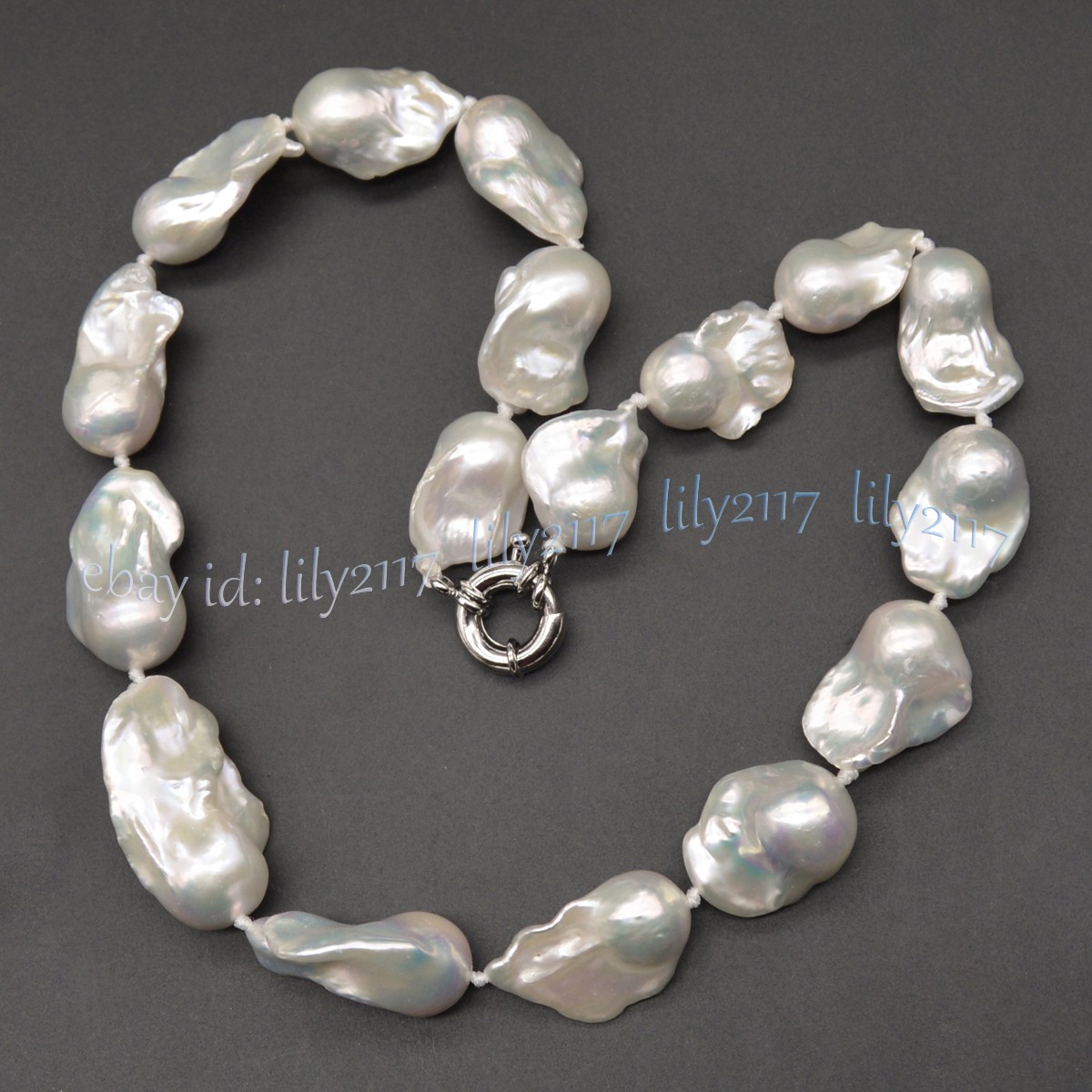 15-23MM Natural White South Sea Baroque Keshi Pearl Necklace Bracelet Earring