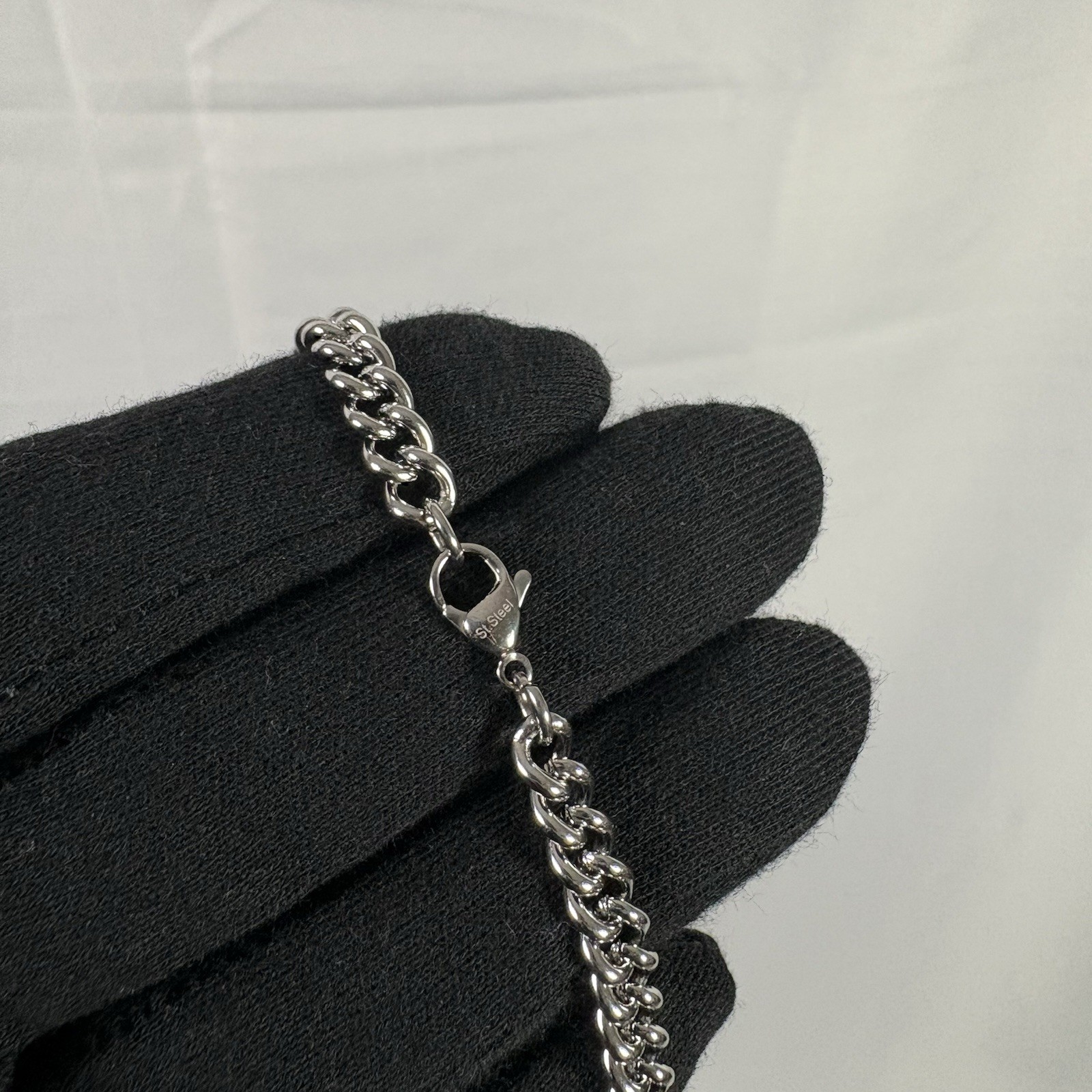 Silver Necklace Set 316L Surgical Stainless Steel 6mm 20” Curb & 4mm 22” Rope