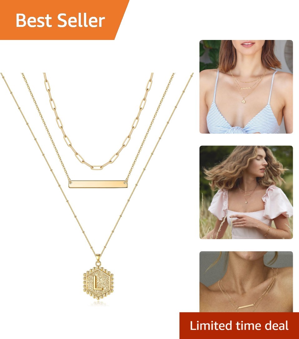 Hypoallergenic Layering Necklaces – 14K Gold Plated Adjustable Jewelry for Women