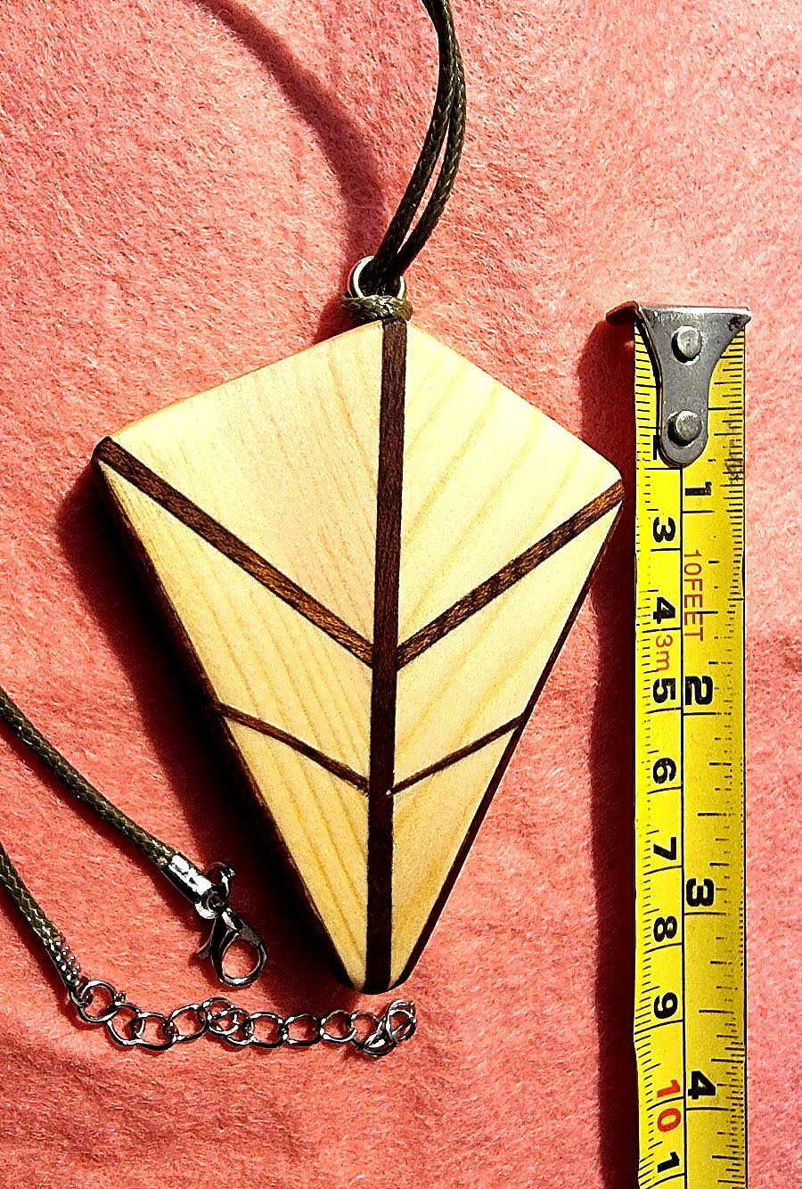 Pendant Jewellery Solid Wooden Boho Handmade With Clasp Fastener See Description