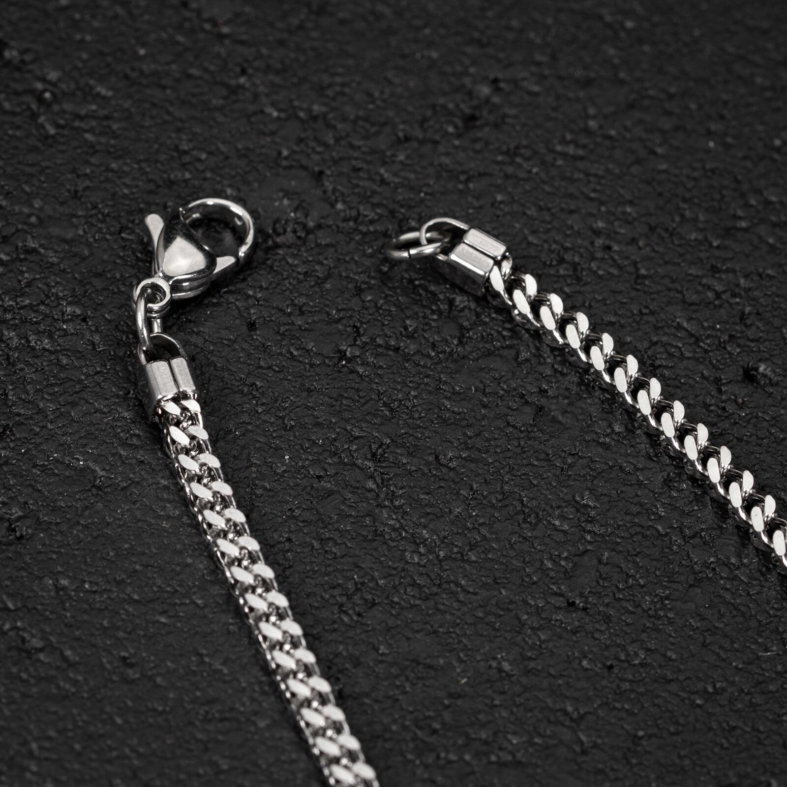 Solid White Gold Plated Heavy 316 Stainless Steel 2.5MM Franco Chain Necklace