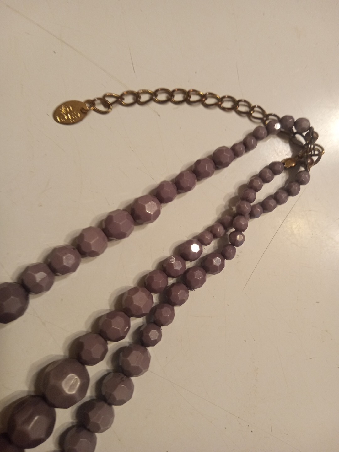 Cara NY 17″ Three Strand Necklace Purple Crystals Statement Necklace