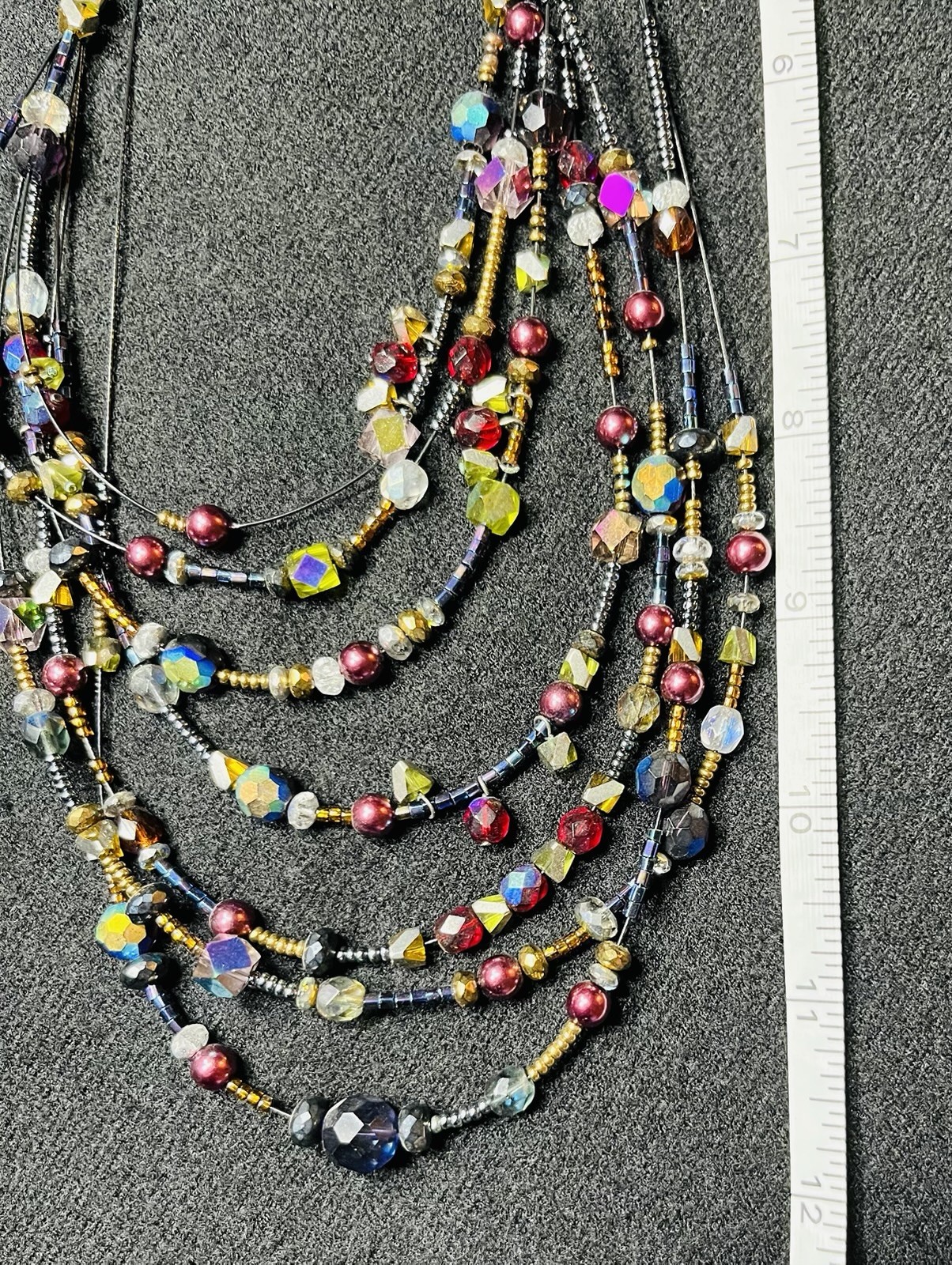 Chico’s Jewelry Lot 3 Chunky Boho Necklaces Beaded Art Glass Multi Strand