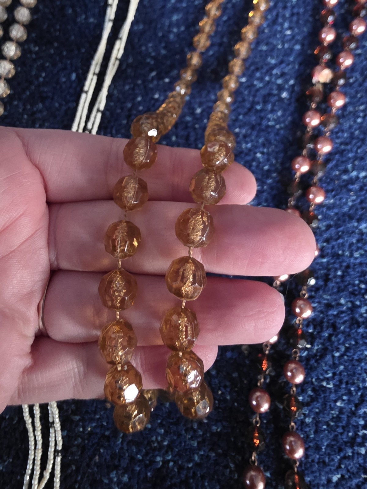 A mix bundle of vintage bead necklaces Good condition see description