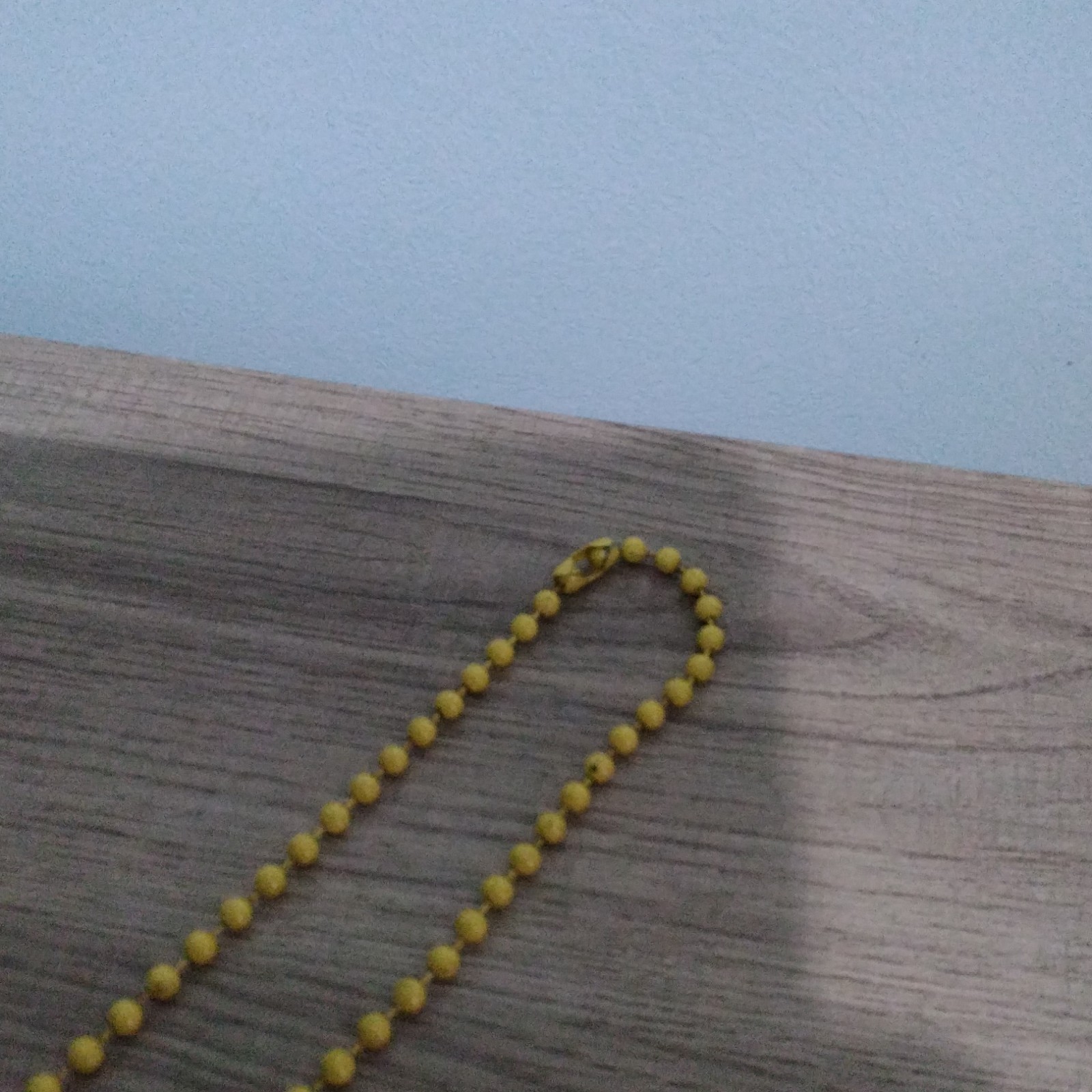Yellow Plastic Ball/Bead Beaded Pendant Necklace w/ Skull Charm Pendant