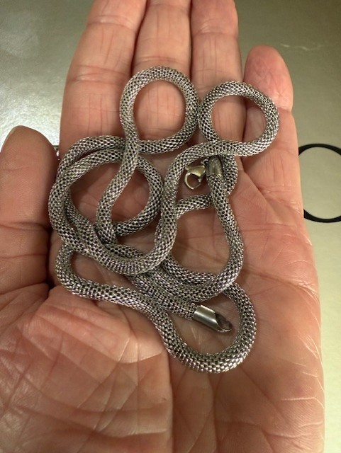 3.3mm Stainless Steel Popcorn Mesh Chain 29 Inch Unique
