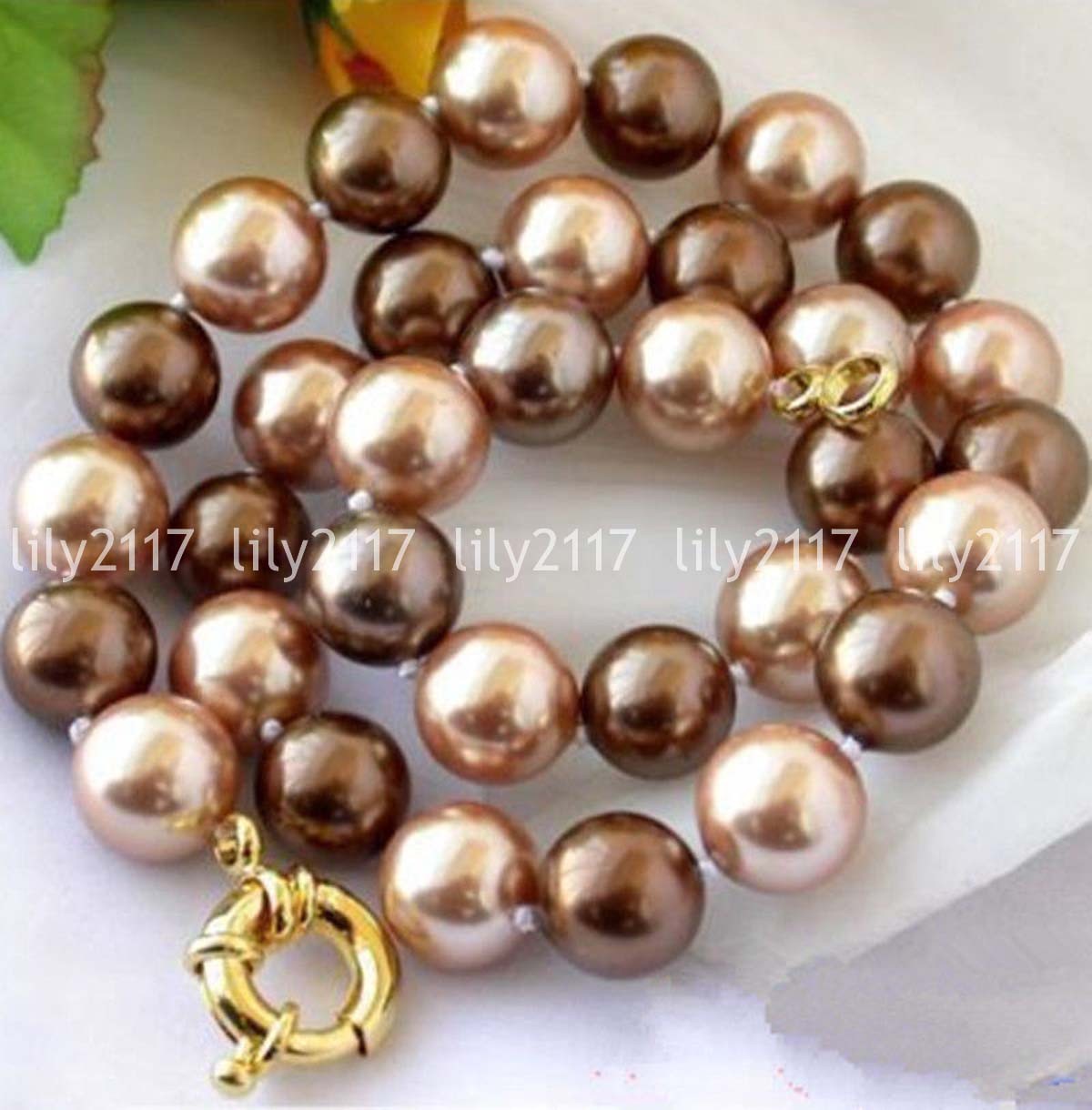 Natural 8/10/12mm Multi-color South Sea Shell Pearl Round Beads Necklace 18” AA