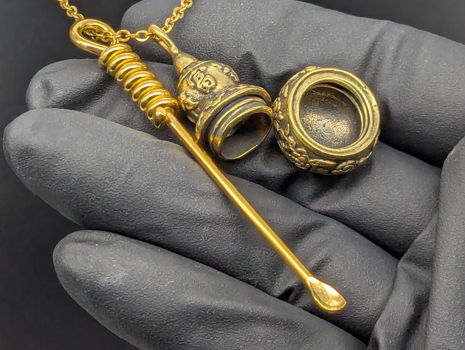 EDC RAVE MINI MAGIC PARTY SPOON & ANTIQUED SCREW TOP JAR NECKLACE COMBO