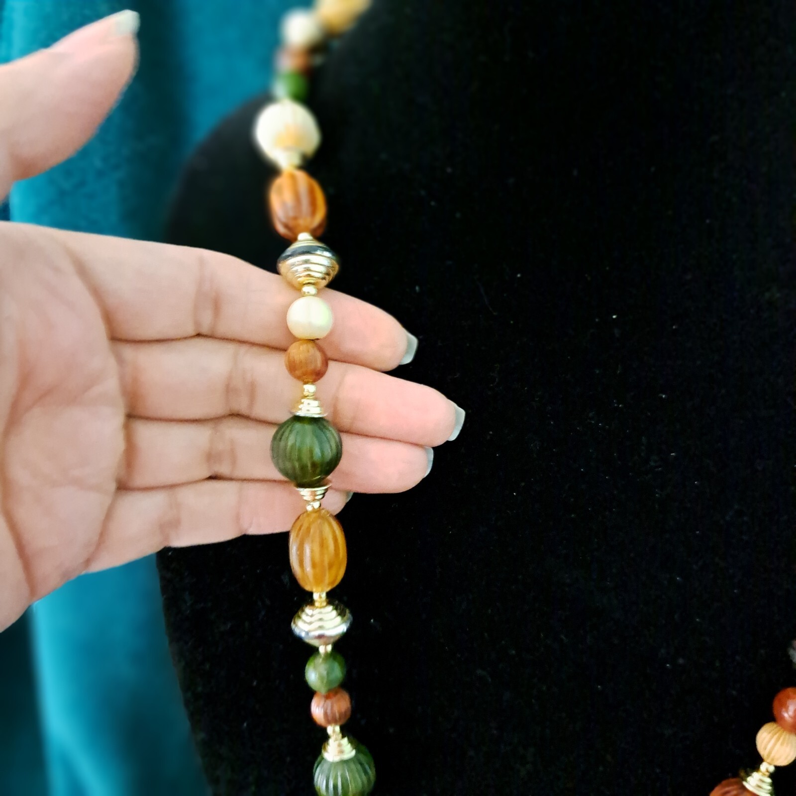 Multi Color Assorted Plastic Beads Necklace 28″ Under $20