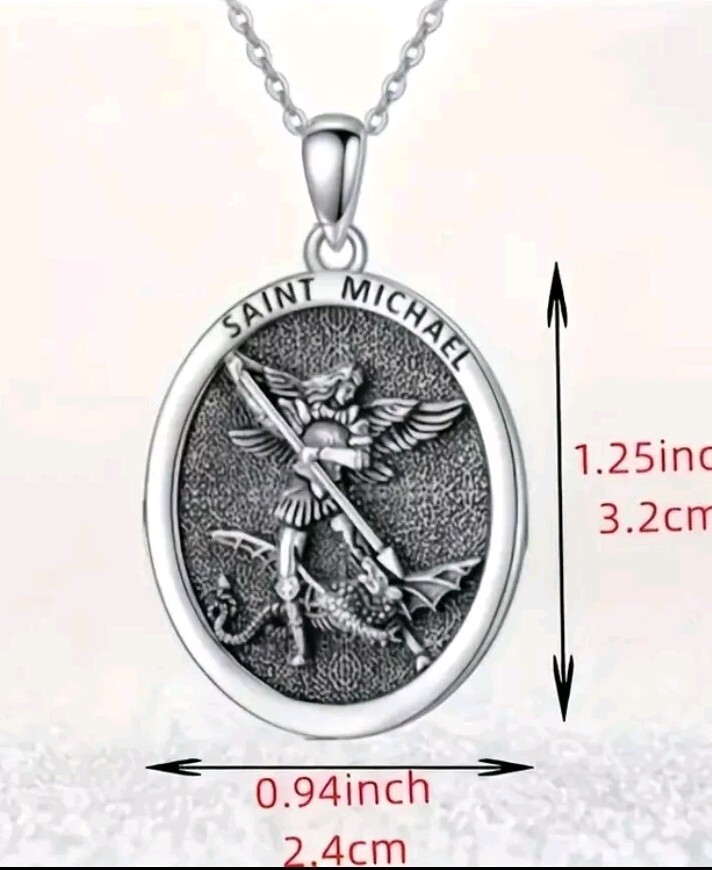 Cadena Acero Inoxidable Medalla Amuleto Protector Arcángel San Miguel Religión