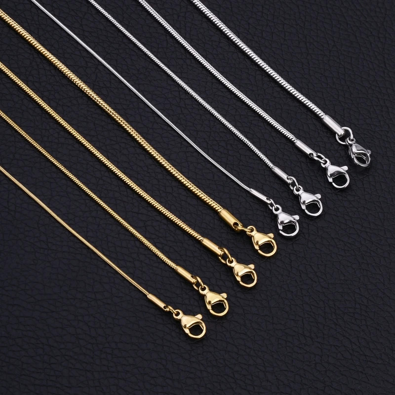 925 Sterling Silver Snake Chain Necklace with Lobster Clasp for DIY Jewelry