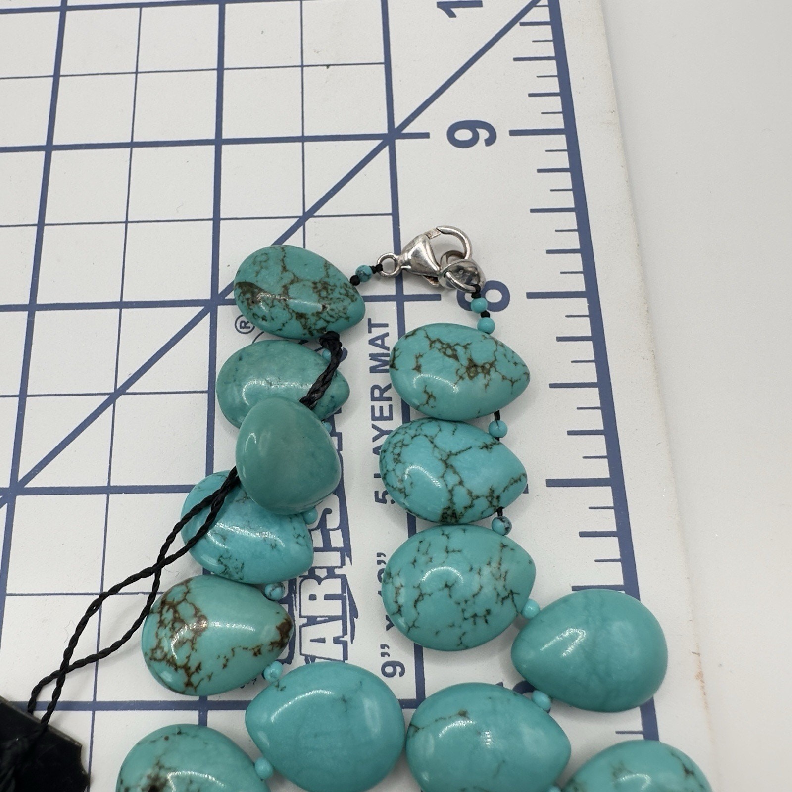 LUC Blue Stone Necklace 16″ Necklace Lucoral 925 Clasp