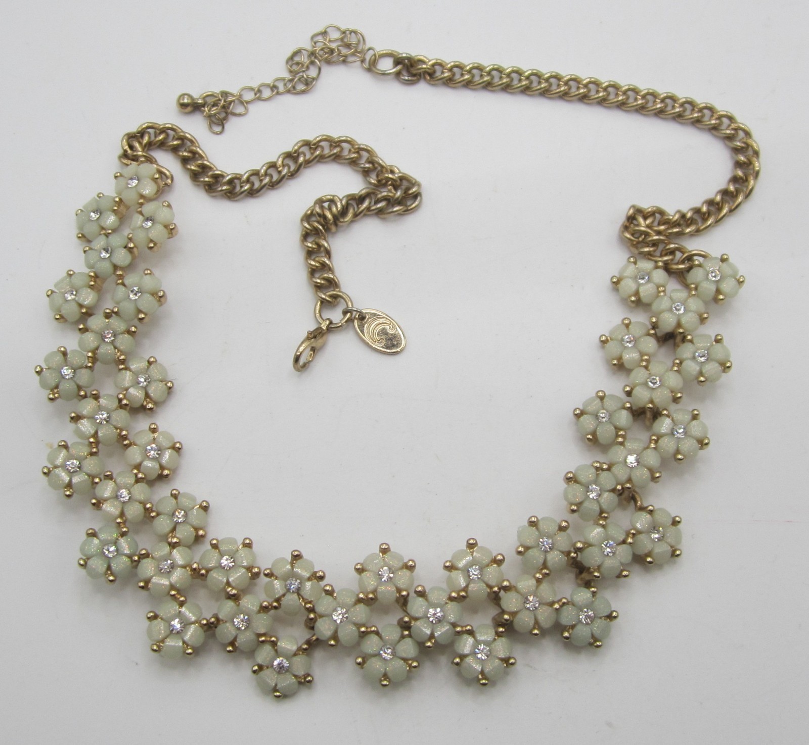 Floral Cluster Statement Necklace 19+ in.