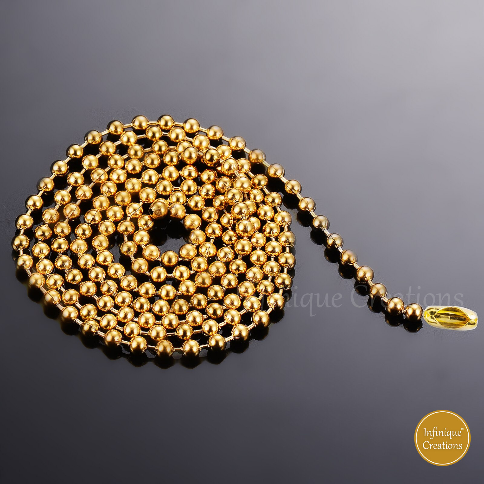 Stainless Steel Ball Chain 18K Gold 7-38″ Plated Men Women Bracelet Necklace