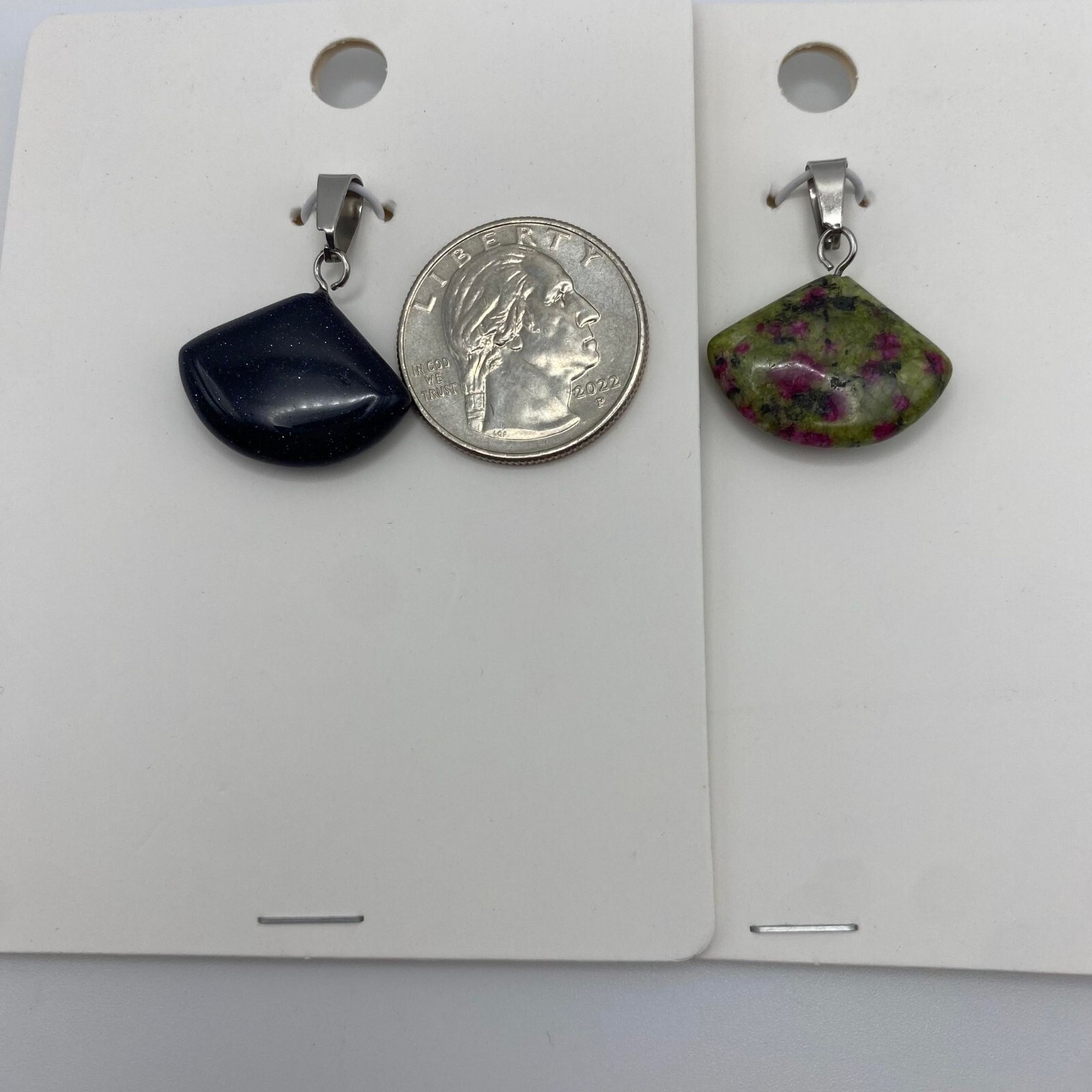 Lot of 9 Assorted Pendants Collection Piece Fan Shape Round and Unique Accessory