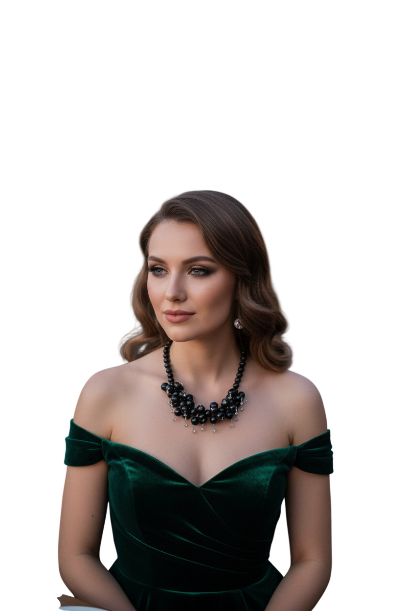 Women Fashion Gold Color Metal Chain Links Black Strap Choker Necklace Jewelry