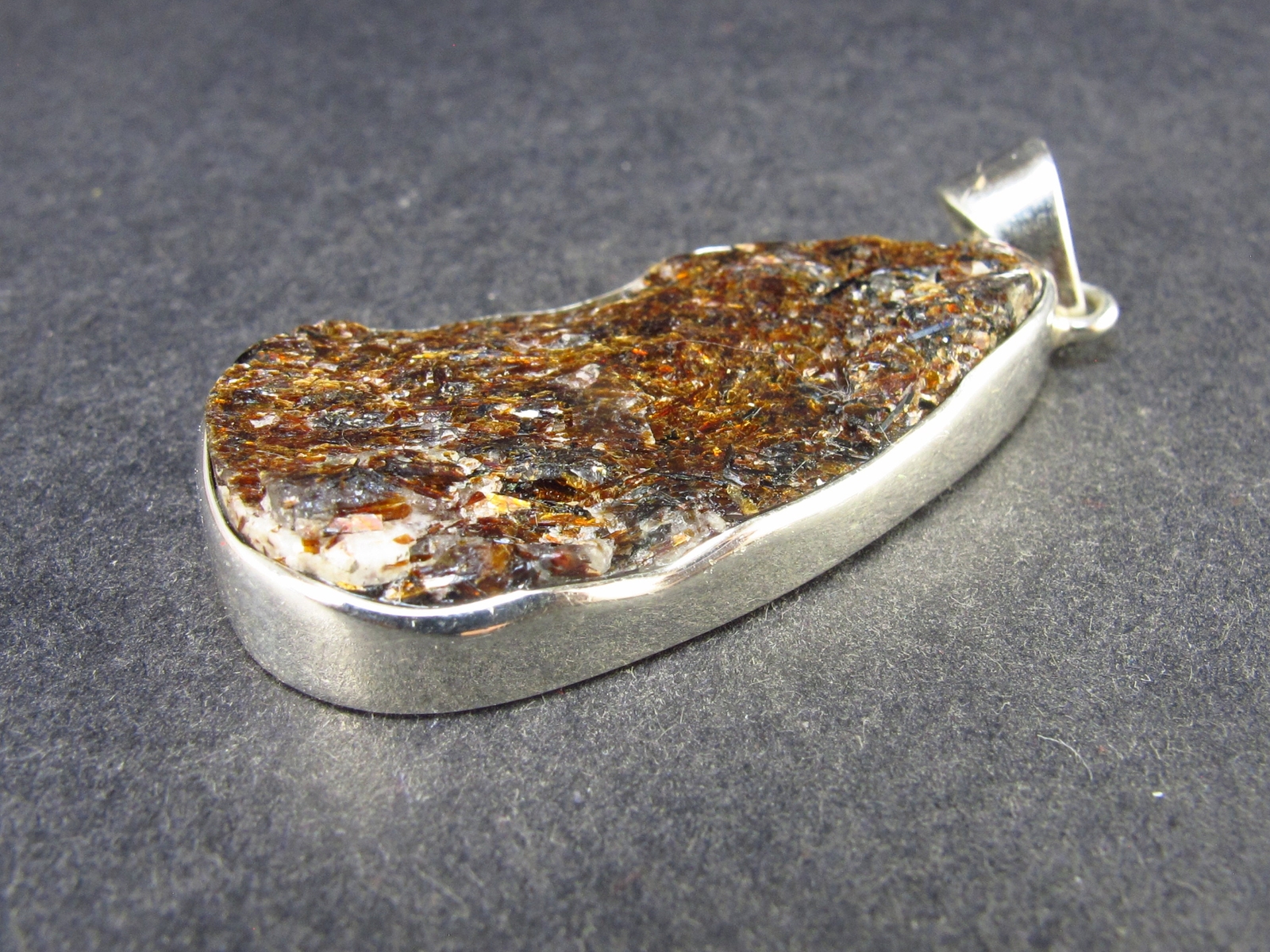Astrophylite Astrophyllite Silver Pendant From Russia – 1.8″ – 9.8 Grams