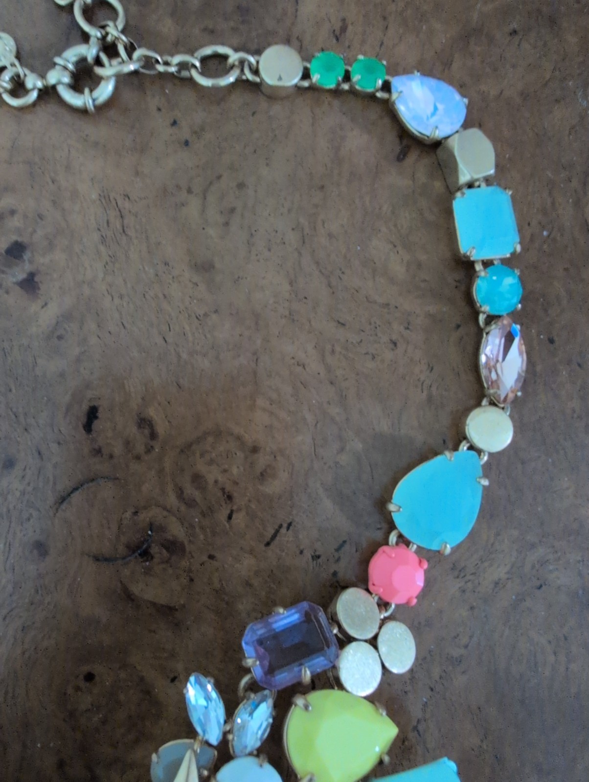 J CREW MIDSUMMER STATEMENT BIB NECKLACE STARS COLORFUL CLUSTERS PASTEL FLORALS