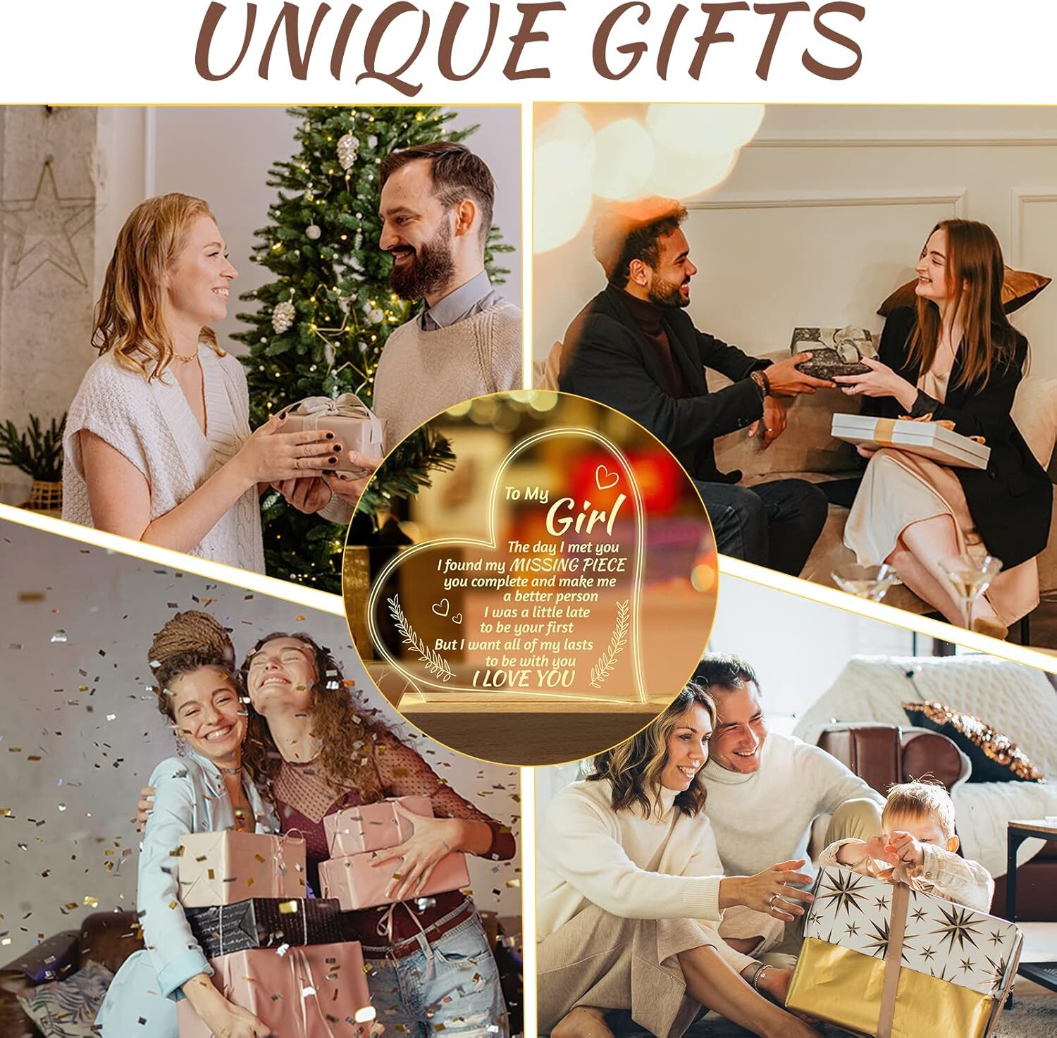 Romantic Gifts for Girlfriend to My Girlfriend Engraved Night Light I Love You