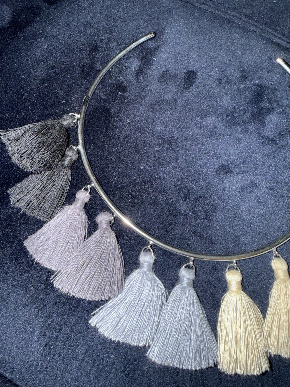 Anthropologie Multicolored Bohemian Tassel Fringe Open Collar Choker Necklace