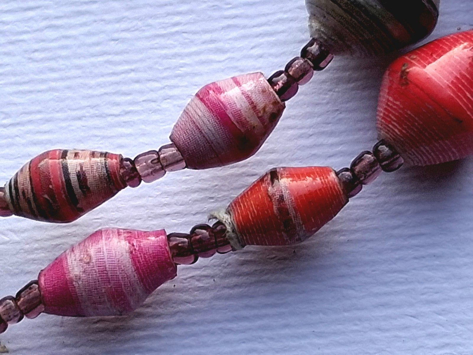 authentic Signed bead for life paper bead bohemian necklace 40 inch strand