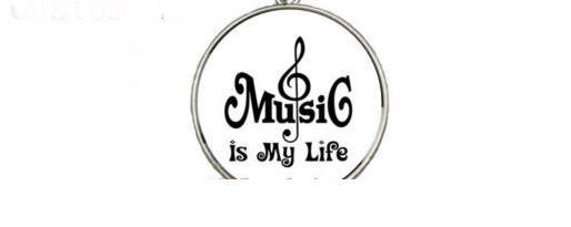 MUSIC BAND ROCK crystal pendant Silver 20″ Necklace women mom men FREE BOX