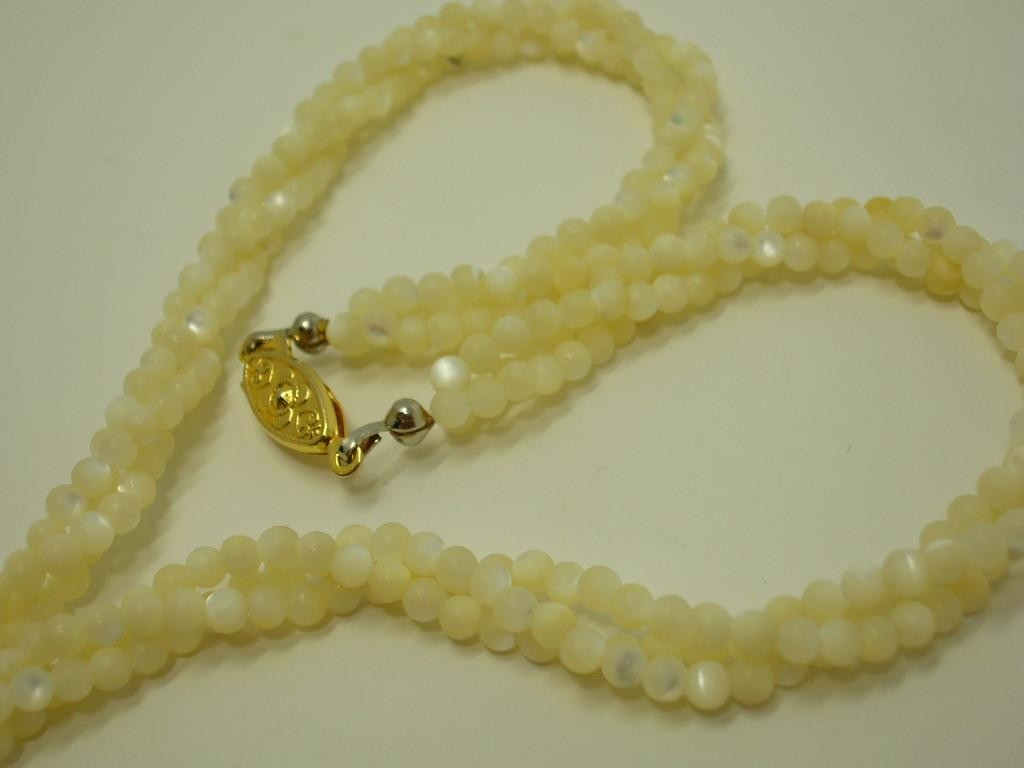 Estate Multi-Strand Imitation Pearl Necklaces Lot 6-Strand 24″ & 3-Strand 18″