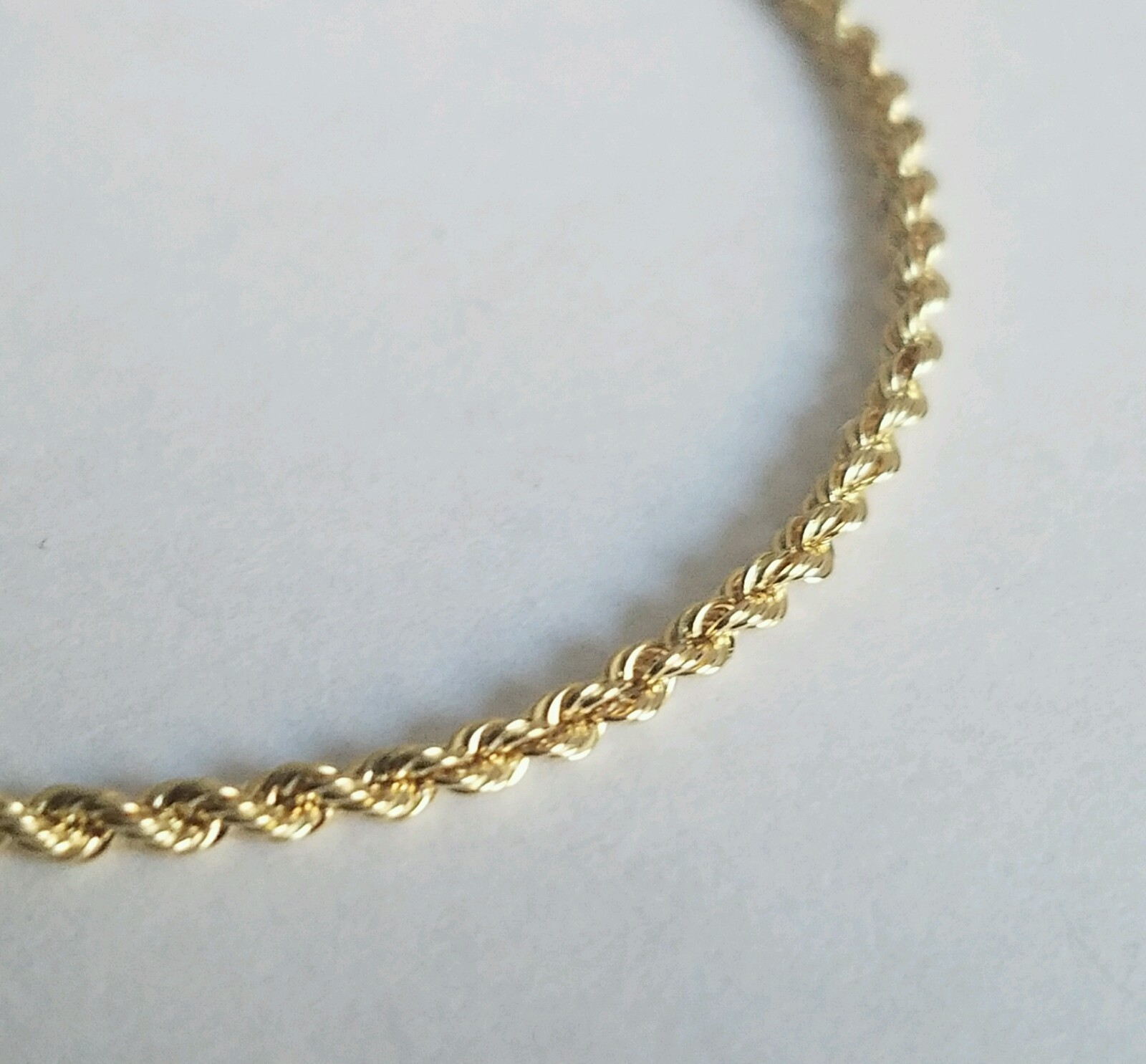 14k Yellow Gold Men’s Womans Unisex Rope Chain 20 Inches Long 2.5 Mm