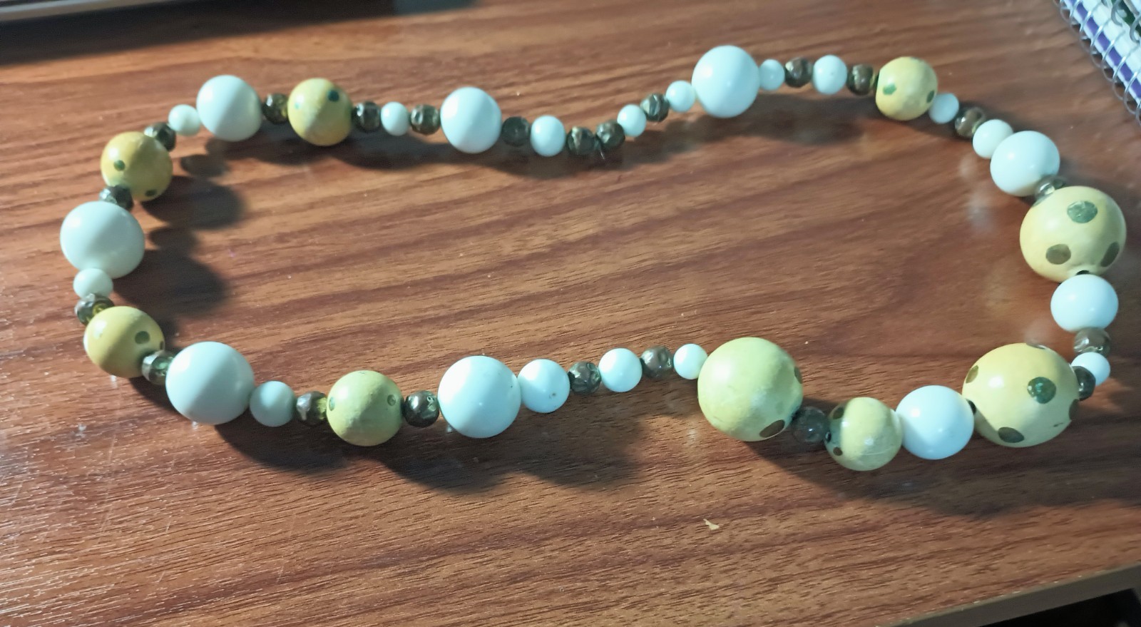 Antique wood bead necklace.