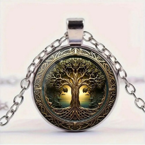 New Retro Tree Of Life Pendant Zinc Alloy Necklace, Birthday Gift Men And Women