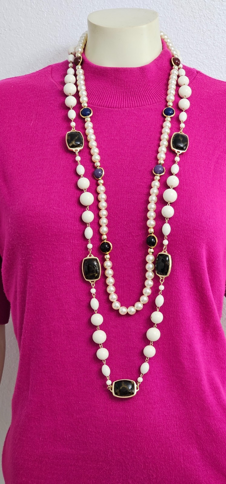 Two long pearl necklaces one Chicos and one unbranded in Excellent condition