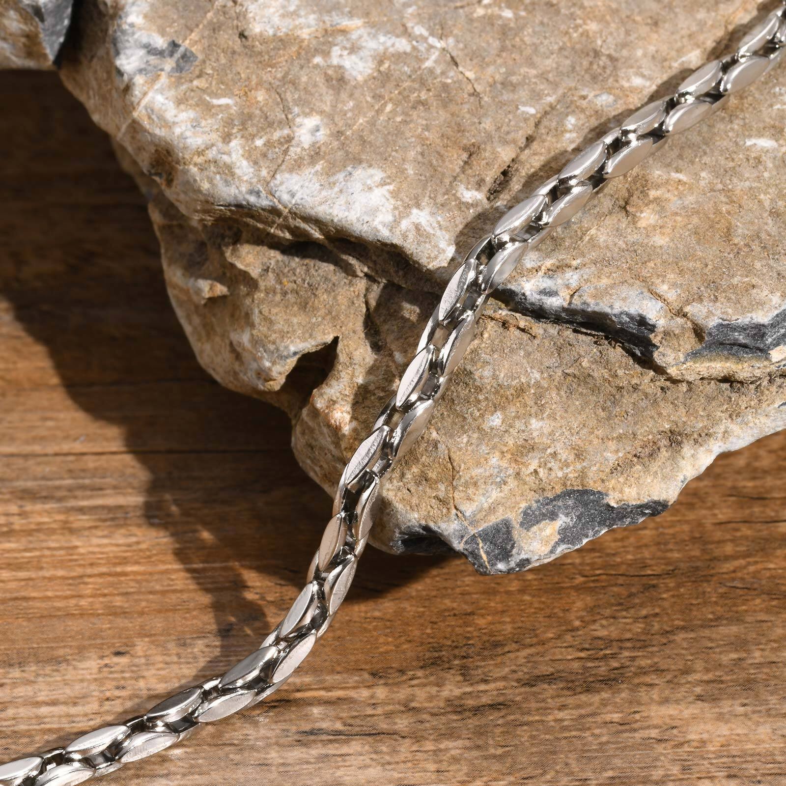 Stainless Steel Simple Plain Chain Strand Bracelet Couple Link Bracelet Classic