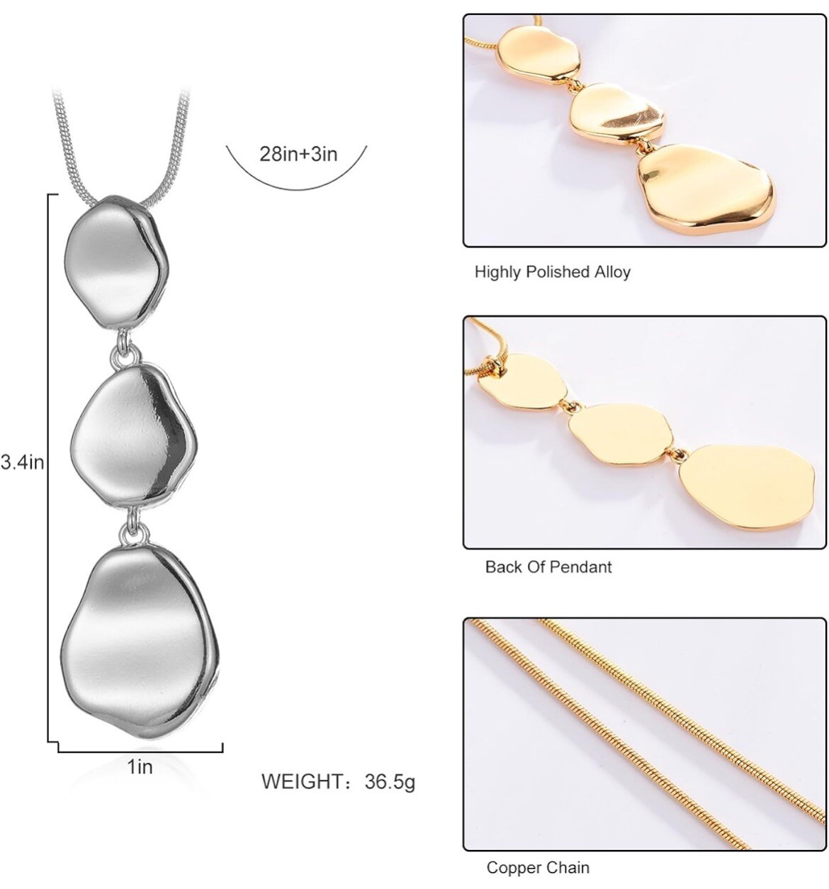 Long Pendant Necklaces For Women Multi-Layer Pendant Y Necklace Set Statement