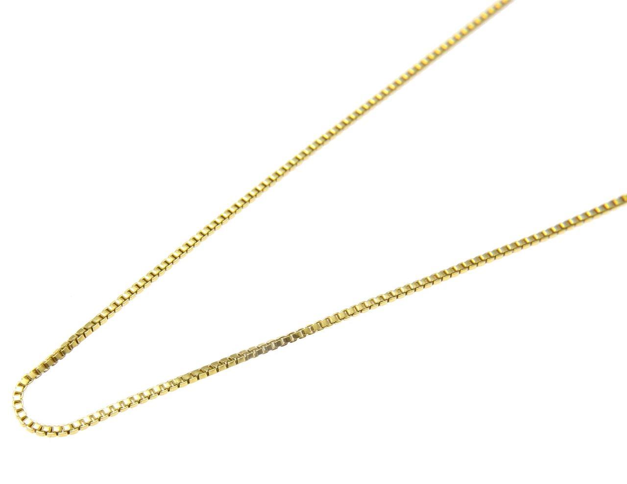 1MM ITALIAN YELLOW GOLD ON SILVER 925 BOX CHAIN NECKLACE 16″,18″,20″,22″,24″