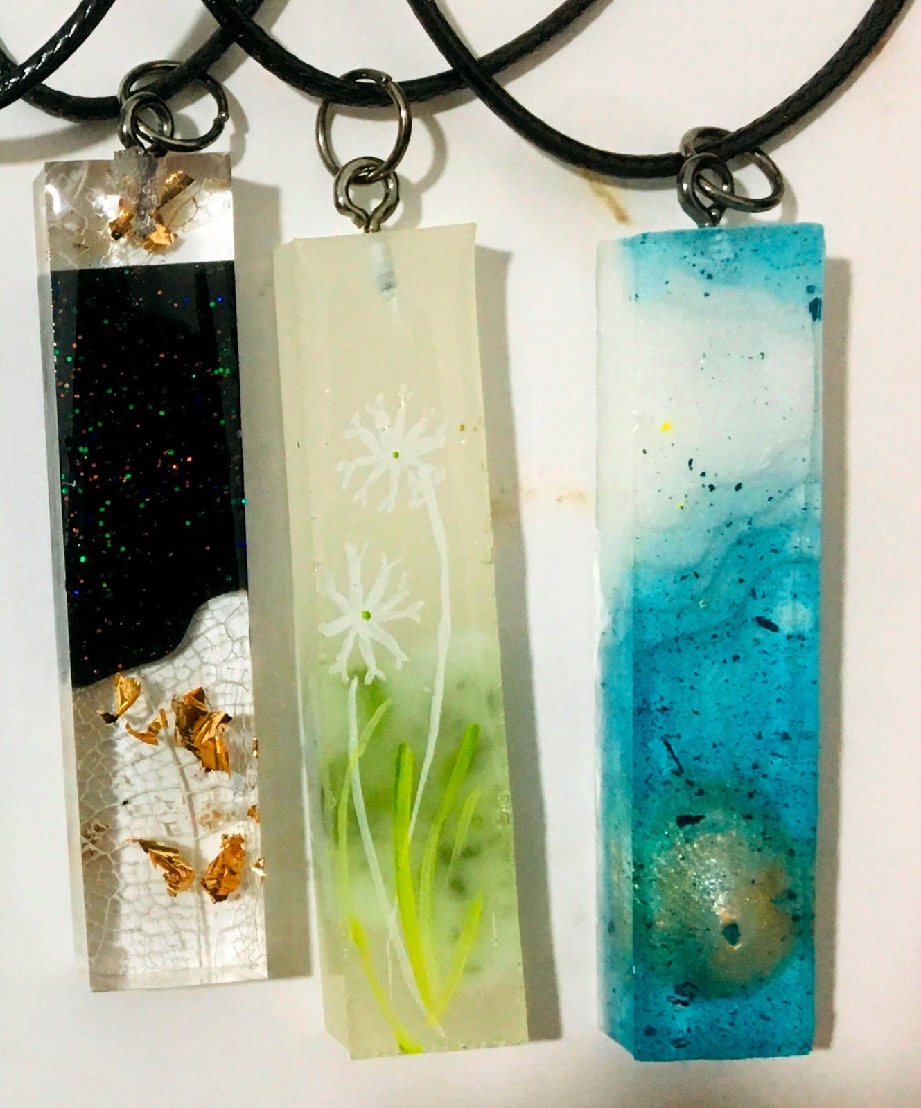 Handmade Epoxy Resin Necklace Unisex Jewelry, Unique Statement Gift Sea