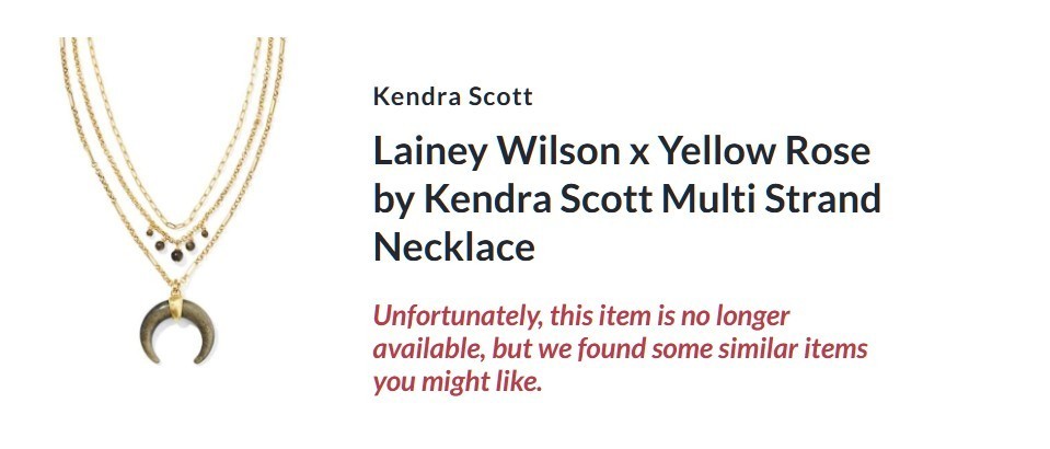Lainey Wilson Yellow Rose Kendra Scott Multi Strand Crescent Necklace Whirlwind