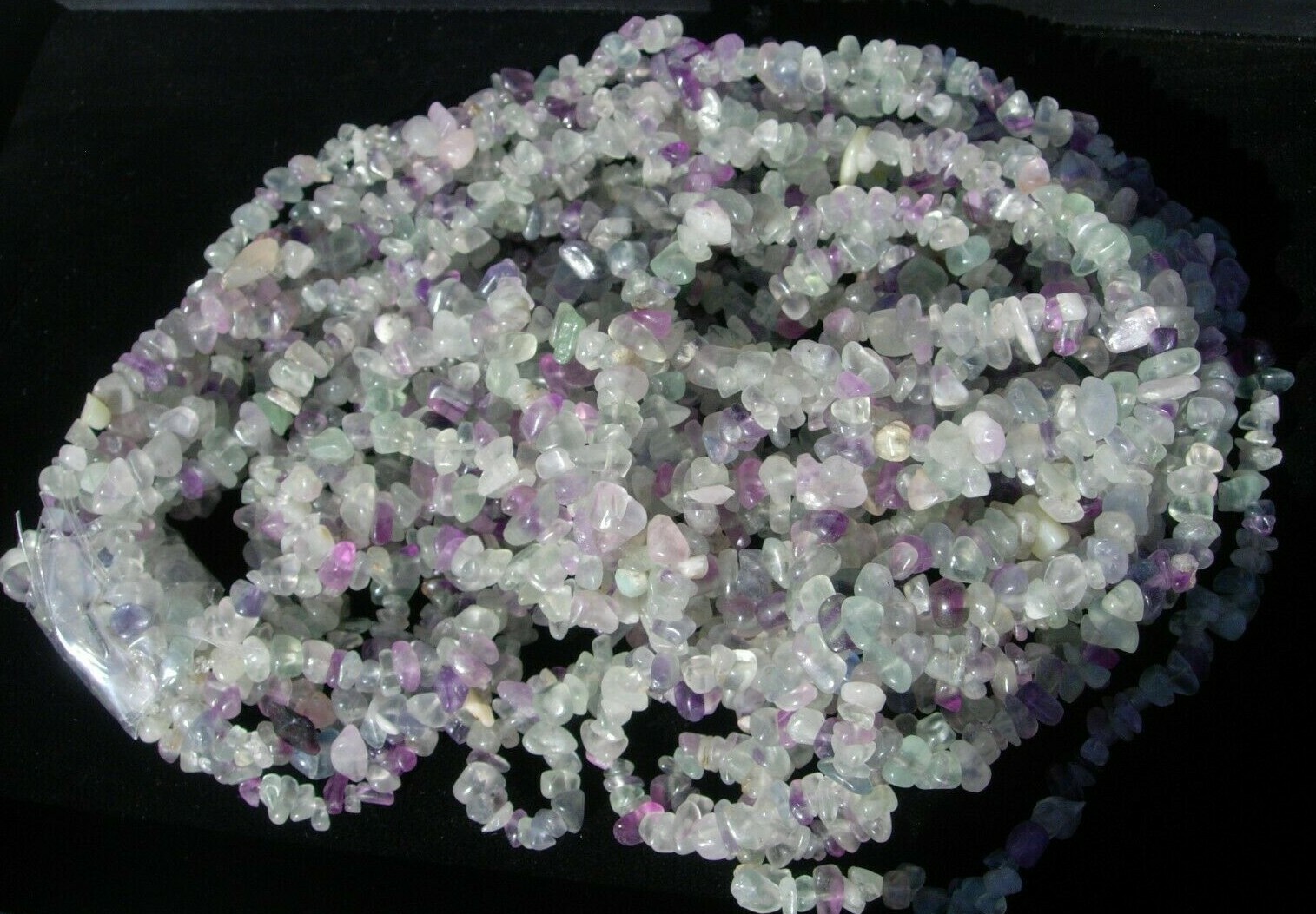 Multi Fluorite crystal chip bead strands about 34″ long Reiki