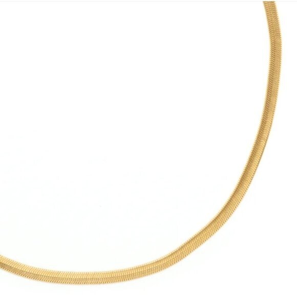 Waterproof Gold Chain Necklace Classic Herringbone Necklace Everyday Jewelry