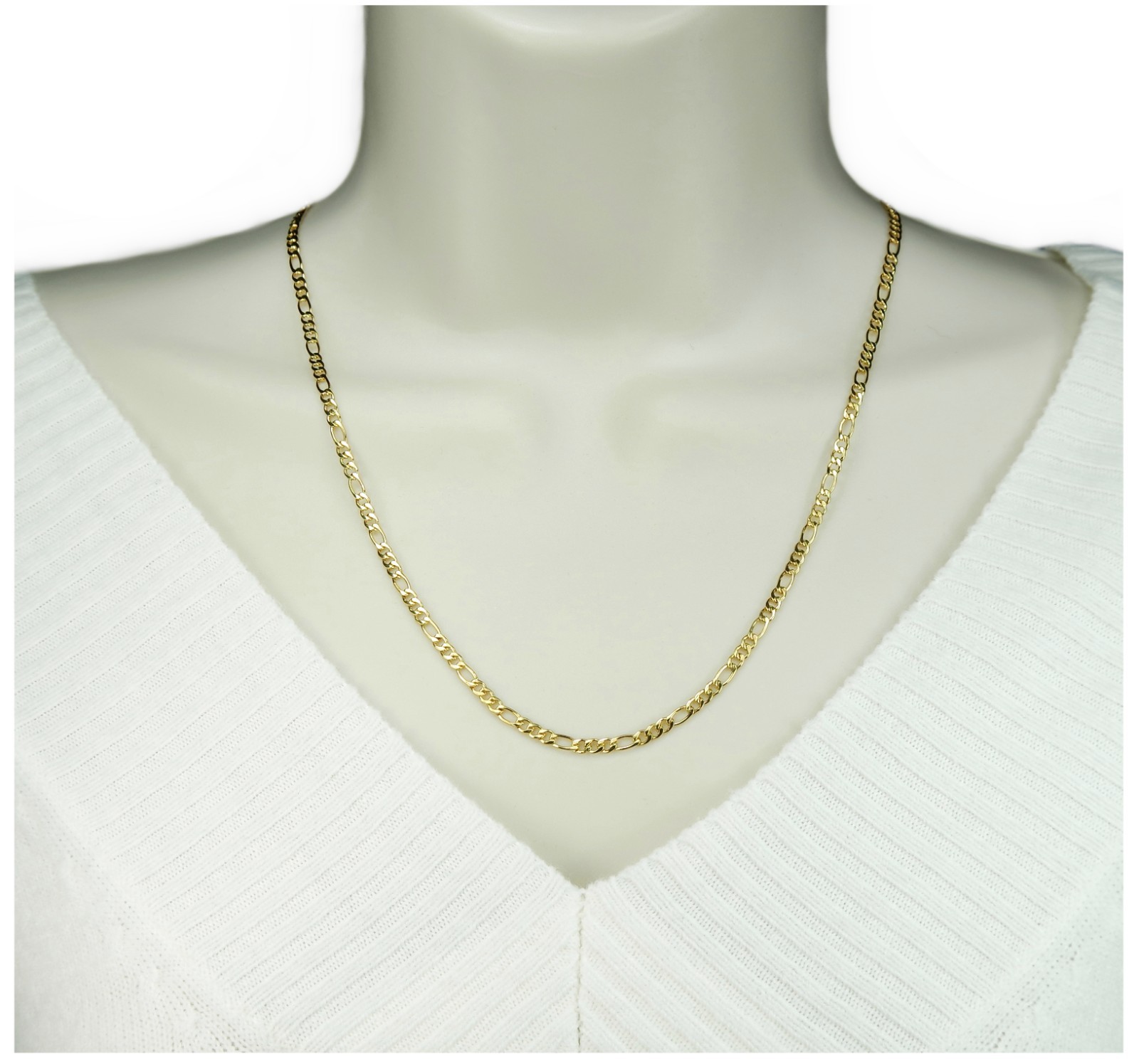 Gold Plated Stainless Steel FIGARO Chain 3 or 4mm wide, any Length Made to Order