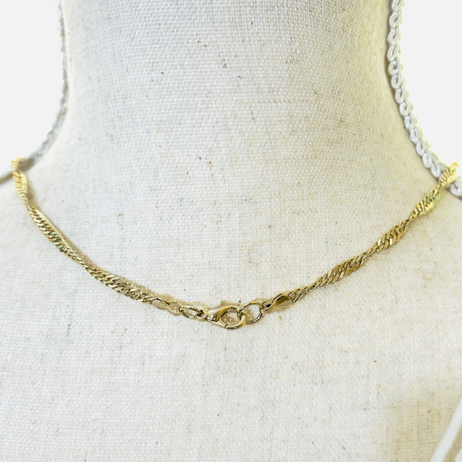 Vintage Gold Plated 24″ Loose Twist Rope Chain Necklace Women’s Men’s