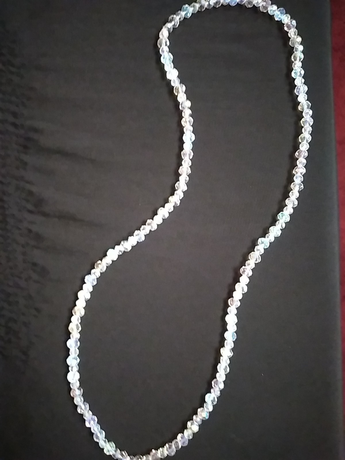Crystal Beads Necklace Handmade 30 in For Special Occasions
