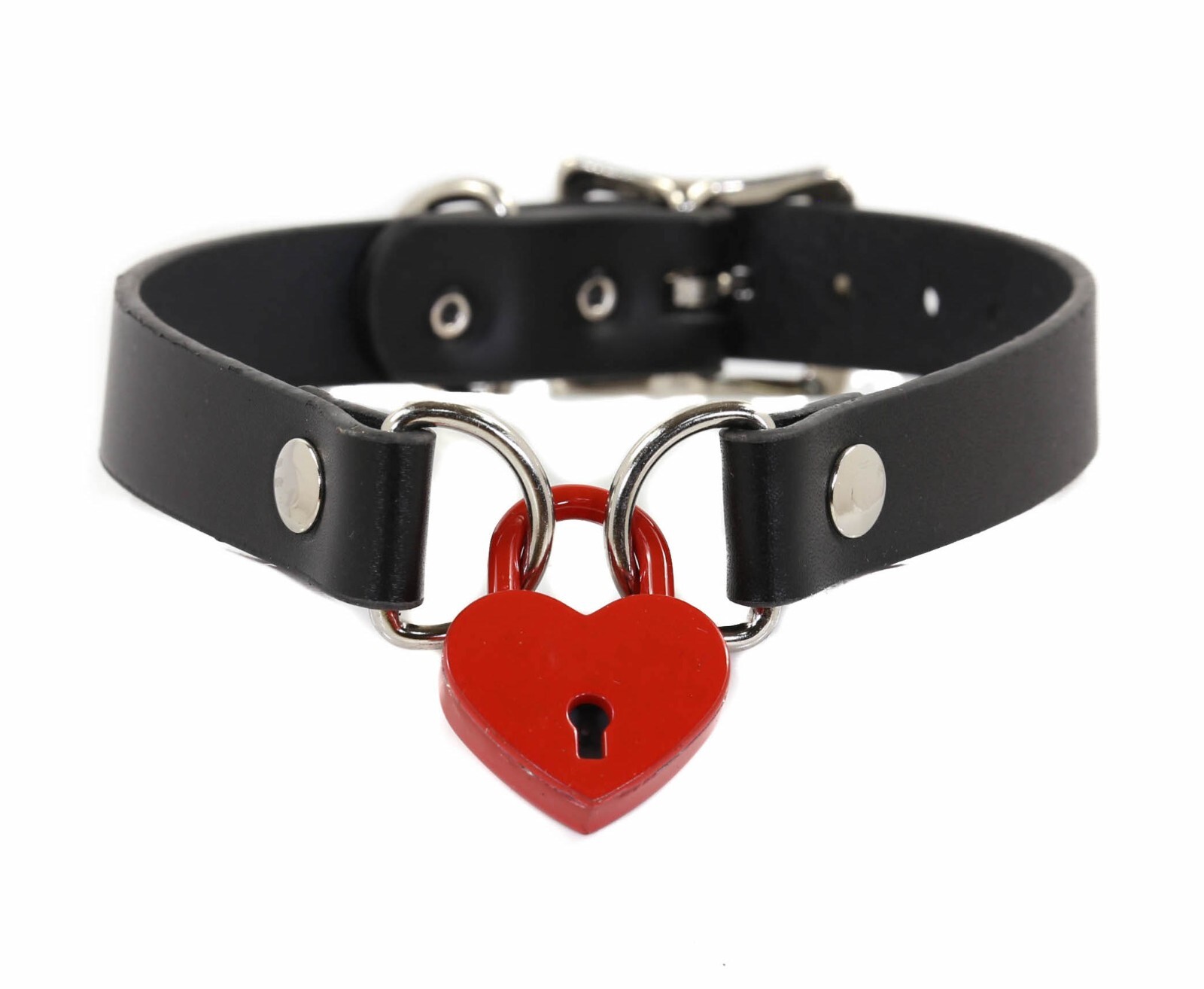 Heart Lock Choker Collar Day Sub Collar Gothic BDSM Punk for Women Men Funk Plus