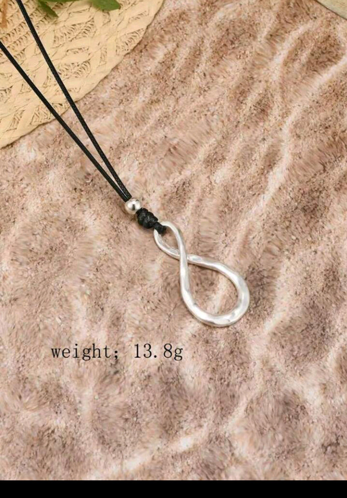 NECKLACE INFINITY PENDANT FIGURE 8 ZINC ALLOY- NEXT DAY SHIPPING