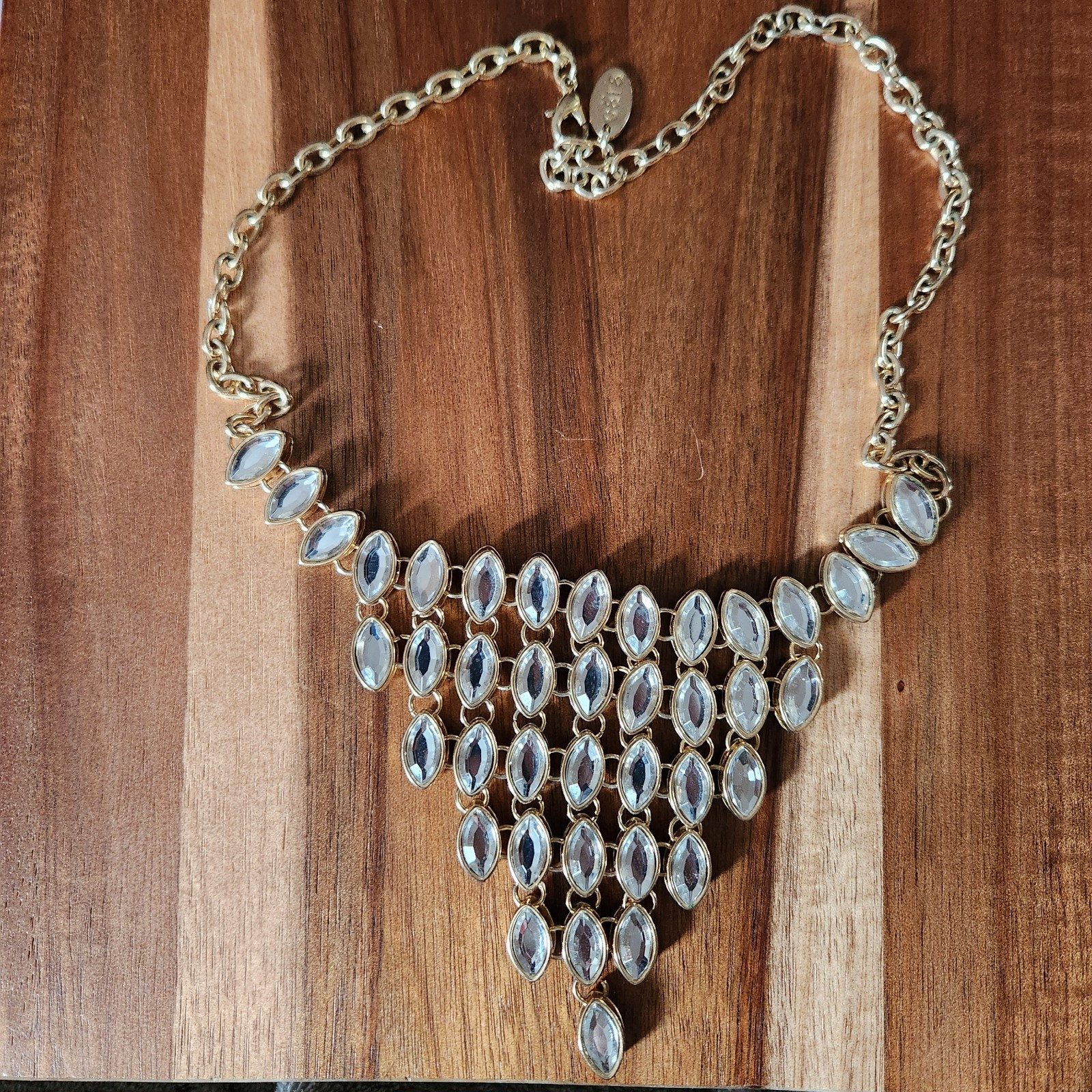 Cara New York Statement Necklace Reversible Goldtone 21 Inch Chain