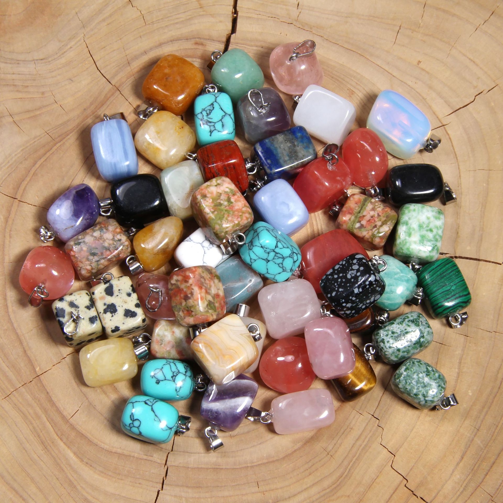 Good quality Assorted Natural Irregular stone Pendants 50pcs/lot wholesale