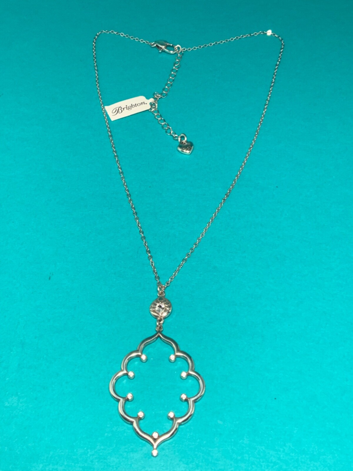 🌸 BRIGHTON Silver Crystal “Lotus” Reversible 16- 19” Necklace (N32) NWT 🌸