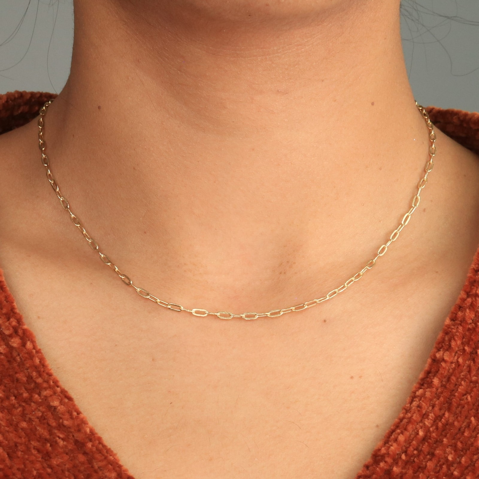 10k Yellow Gold Paperclip 2mm-7mm Chain Cable Rolo Necklace Mens Womens 16″-24″