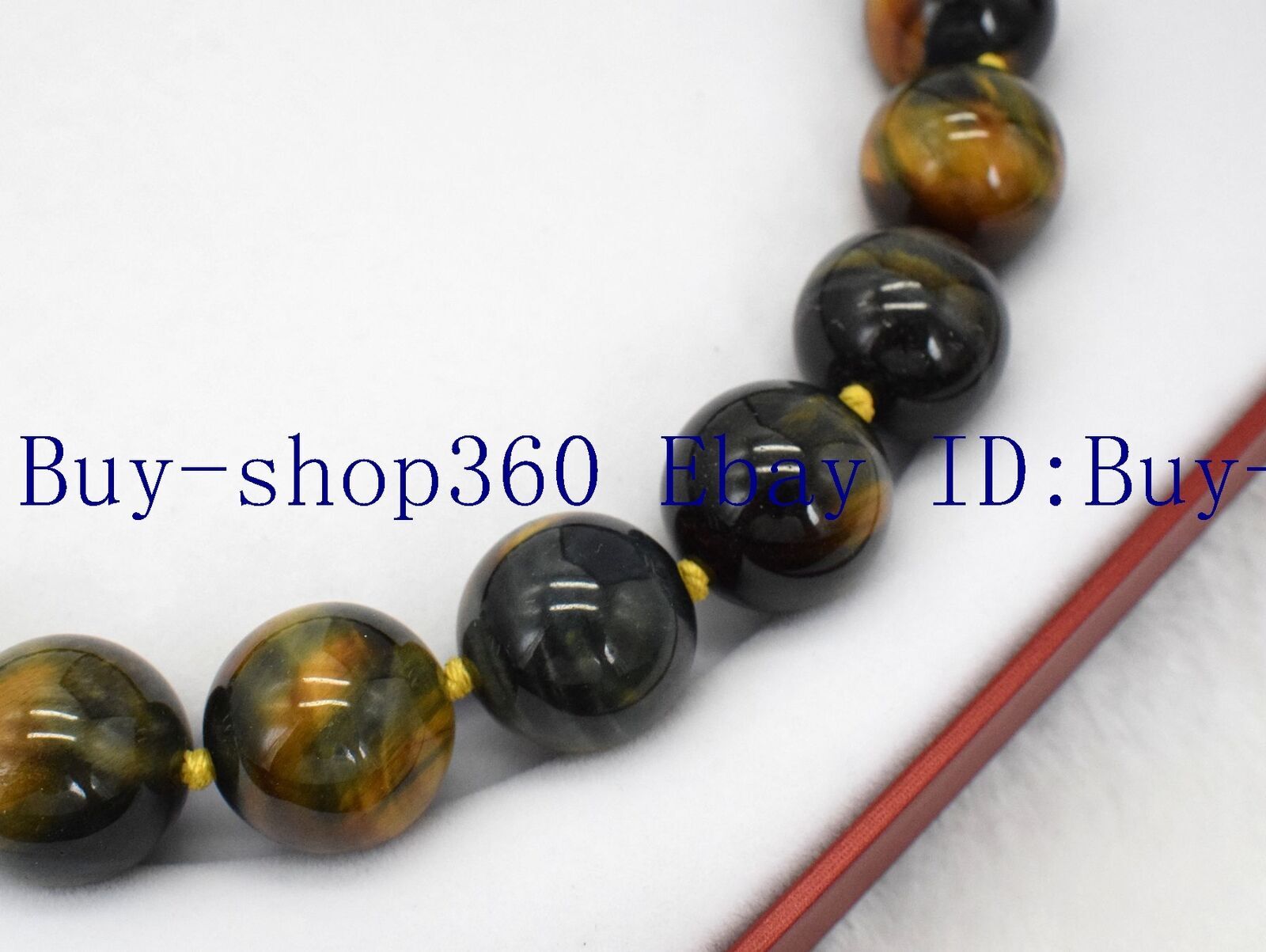 Natural 6/8/10/12mm Yellow Blue Tiger’s Eye Gemstone Beads Necklace 18” AAA