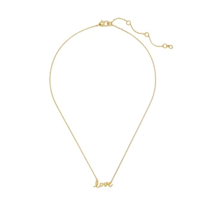 Kate Spade Say Yes Love Pendant Necklace Gold